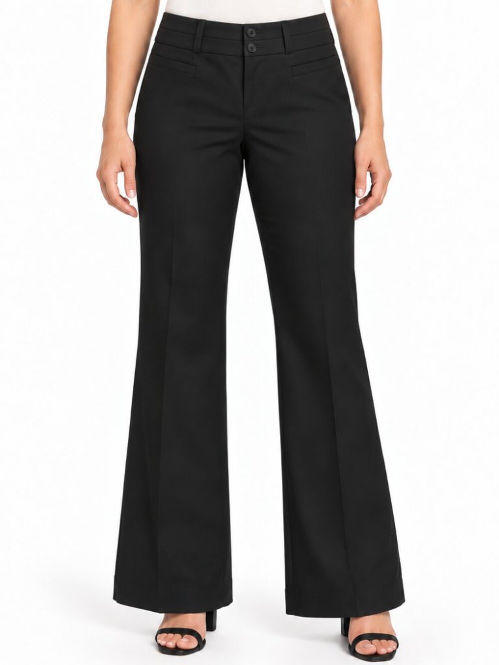 Banana Republic 4P Black Bootcut Trousers 90s Minimalist Corp Core